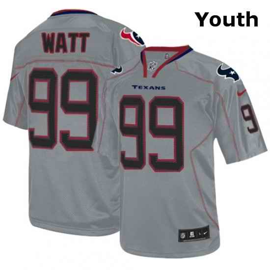 Youth Nike Houston Texans 99 JJ Watt Elite Lights Out Grey NFL Jersey